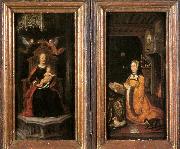 unknow artist Diptych with Margaret of Austria Worshipping oil painting reproduction